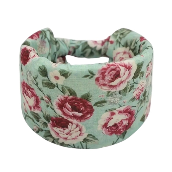 Boheme Accessories - Sage Rose Floral Classic Bohemian Headband Wide Boho Style Hair Sporty Yoga